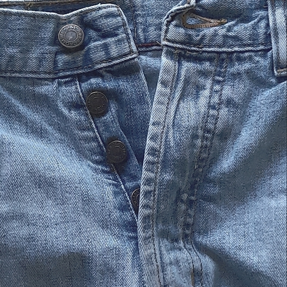 Abercrombie & Fitch Vintage Denim Shorts Distressed Raw Edges Button fly - Picture 3 of 14